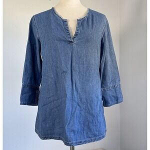 Oh Mamma Maternity Top Women's‎ Small 3/4 Sleeve V-Neck Boho Peasant